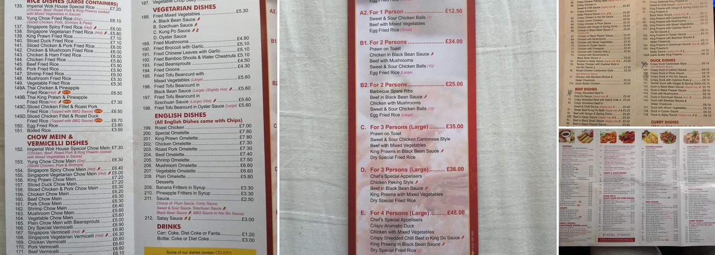 Imperial Wok Menu