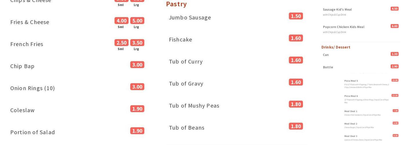 Zilan/Gwersyllt Takeaway Menu