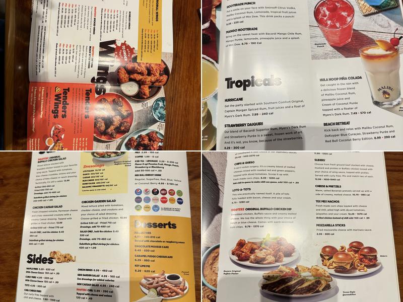 Hooters Menu