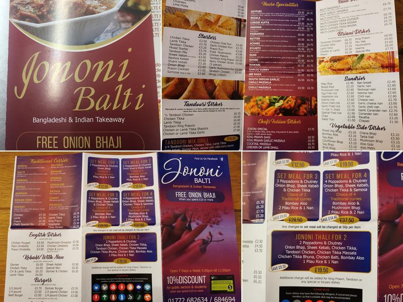 Jononi balti Menu