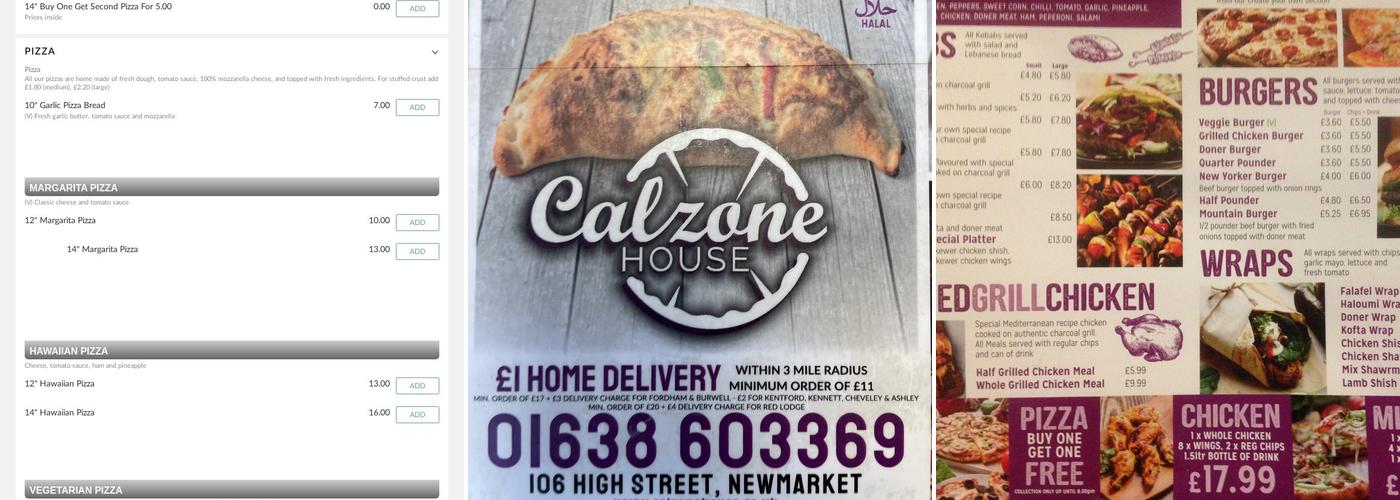 Calzone House Menu