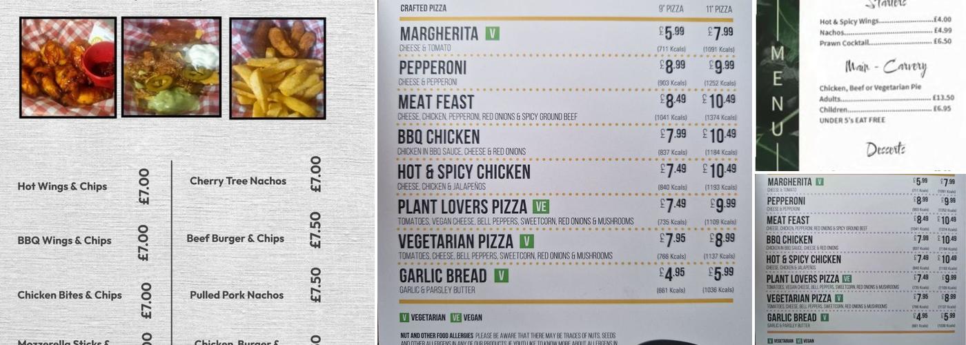 Cherry Tree Newmarket Menu