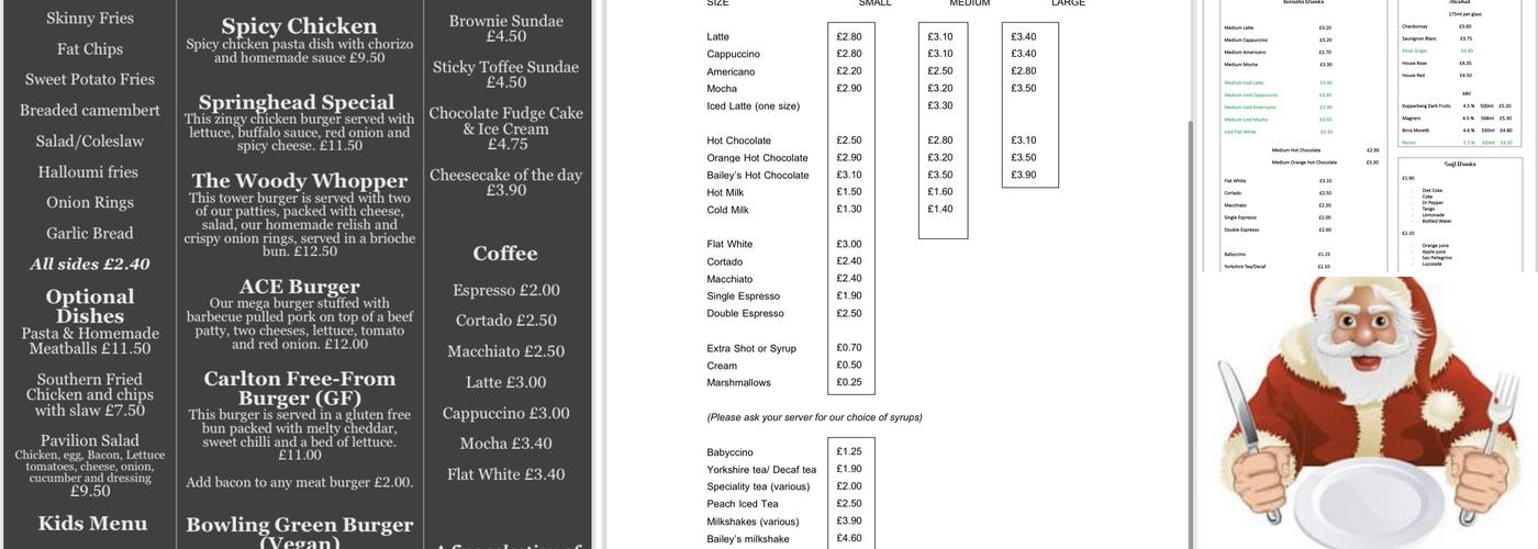 The Pavilion Menu
