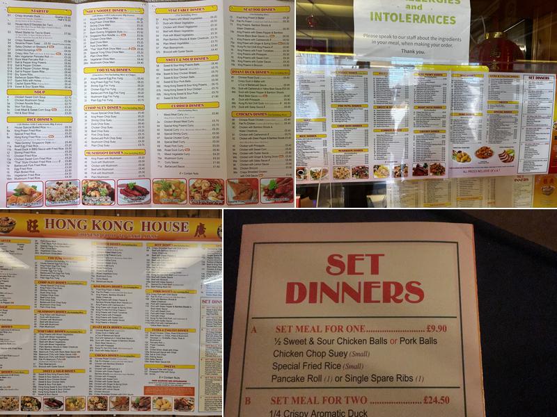 Hong Kong House Chinese Takeaway Menu
