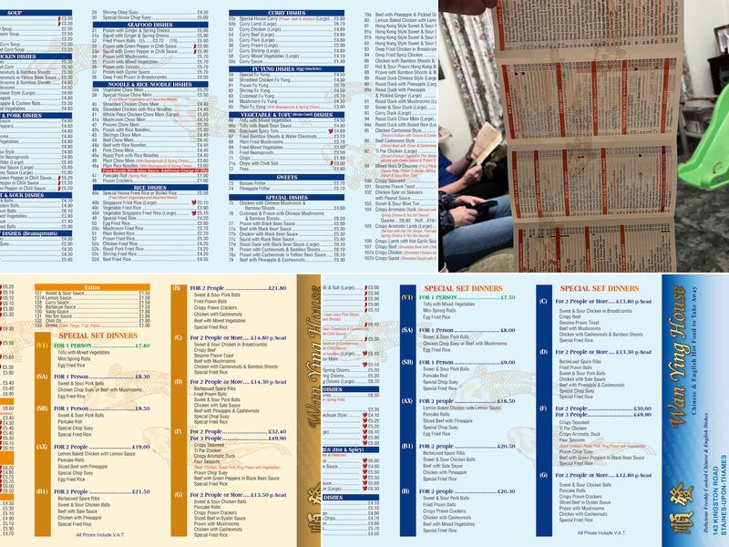 Wan Ying House Chinese Takeaway Menu