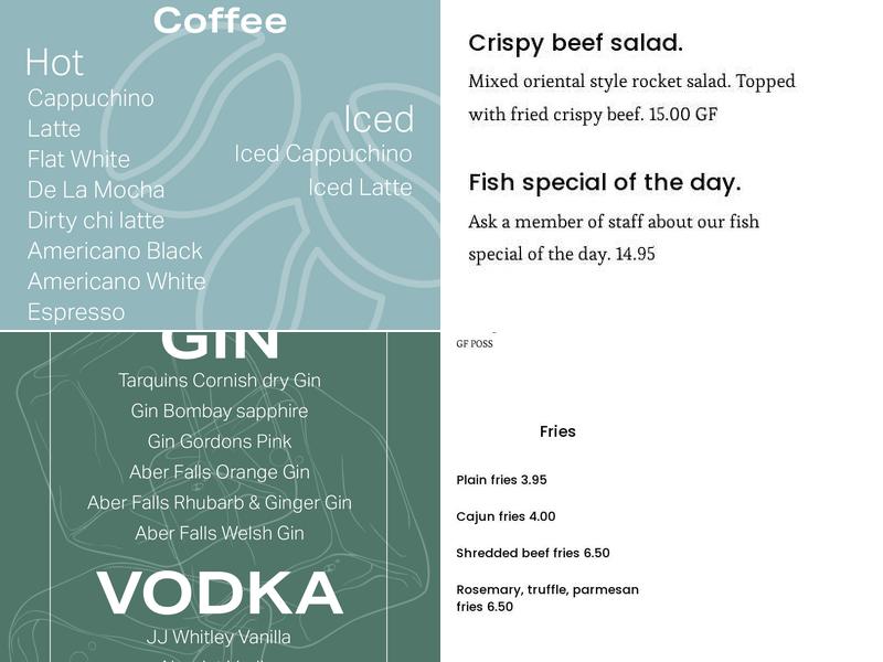 Number 5 Cafe Bar Bistro Menu