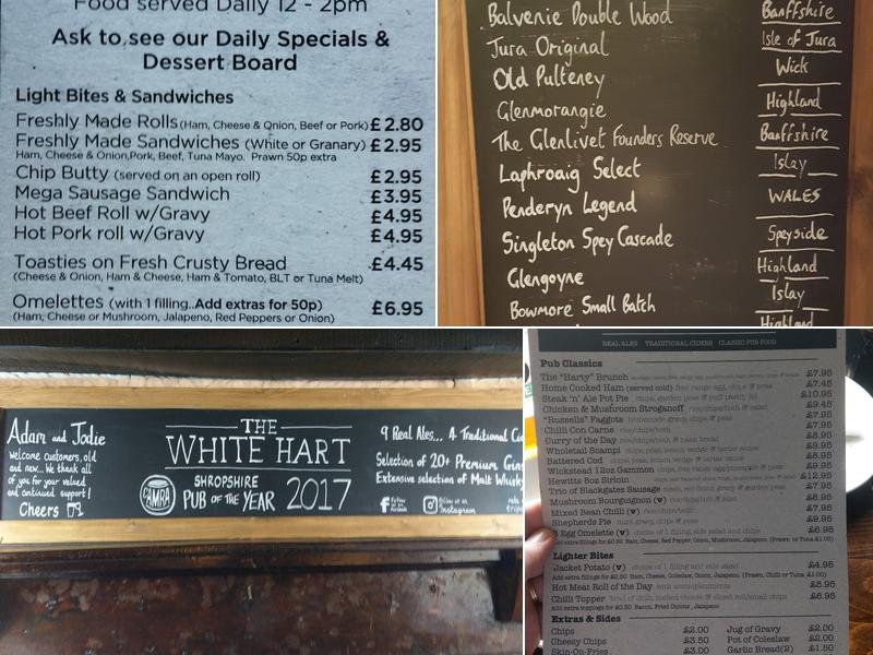 The White Hart Menu