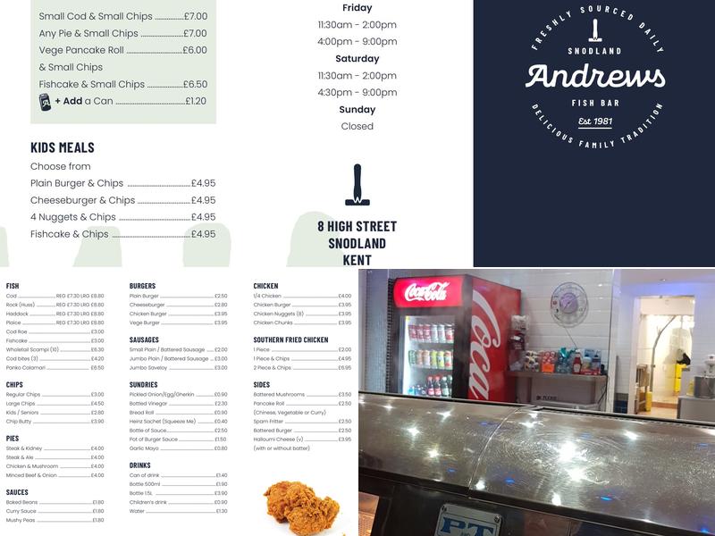 Andrew's Fish Bar Menu