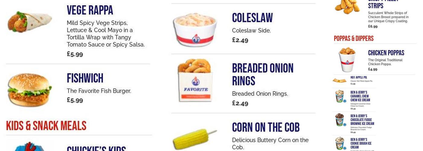 Favorite Chicken & Ribs Snodland Menu