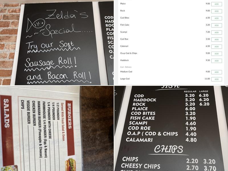 ZELDA’S FISH BAR & GRILL Menu