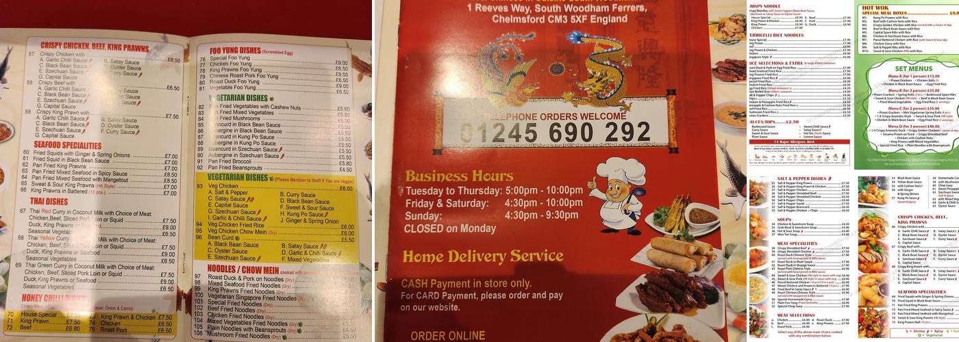 Hot Wok Chinese Takeaway Menu