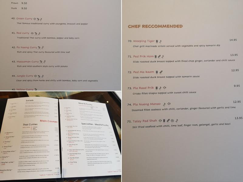 Tara Thai restaurant Menu