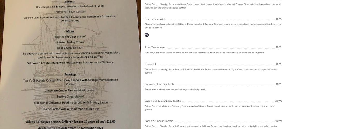 The Ship Inn Surfleet Menu