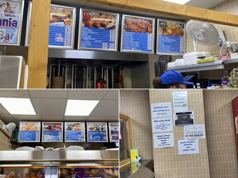 Britannia Fish Bar Menu