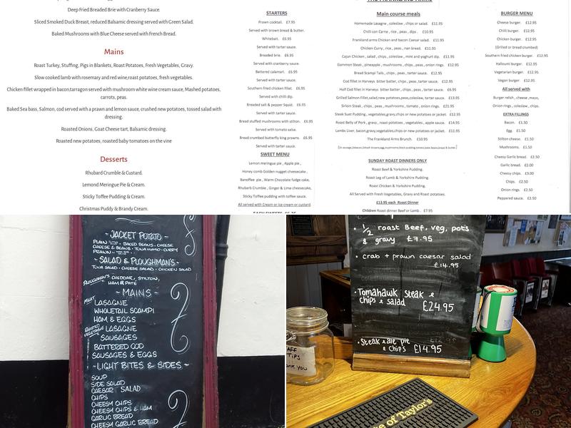 The Frankland Arms Menu
