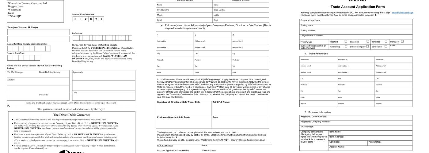 Westerham Brewery Craft Beer & Coffee Menu