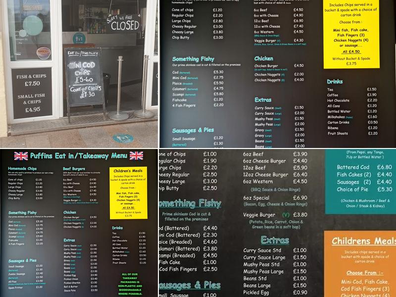 Puffins Menu