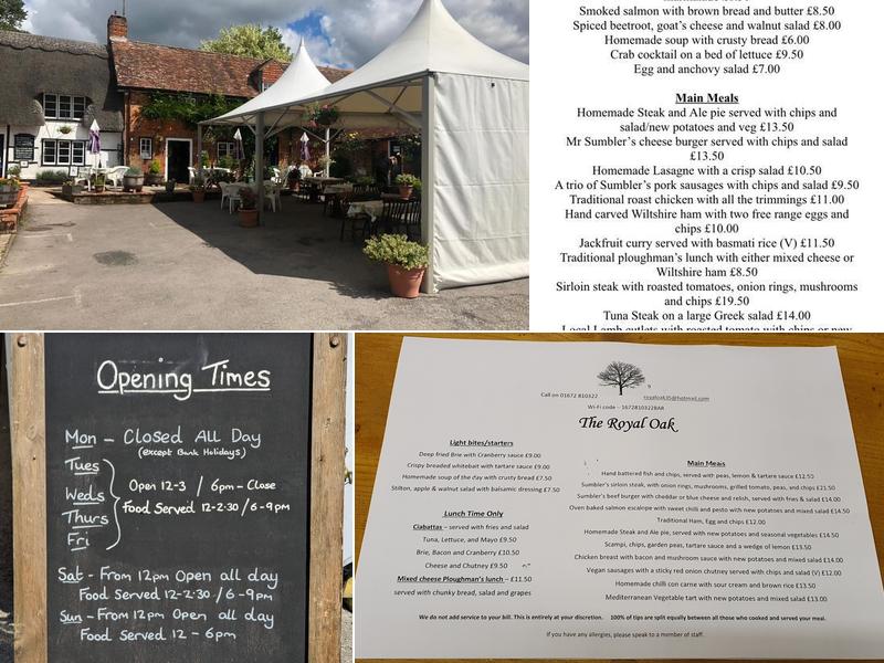 The Royal Oak Menu