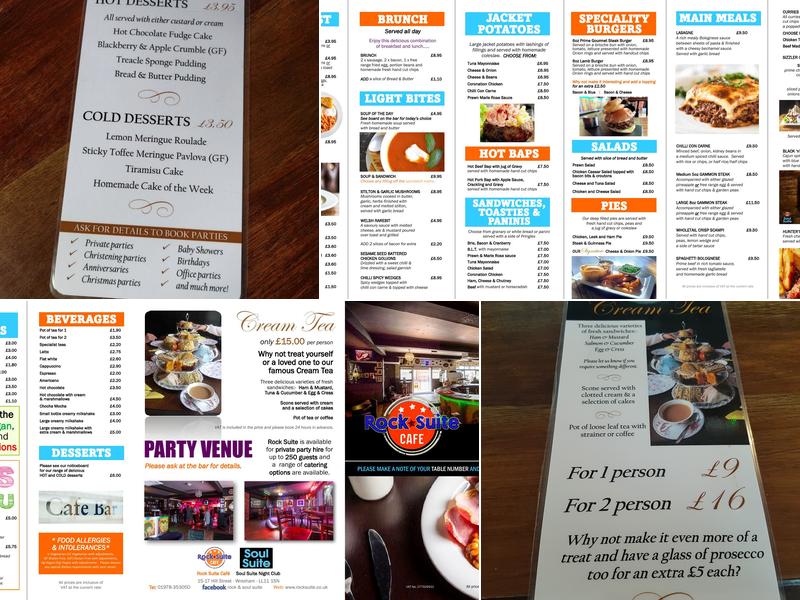 Rock Suite Cafe & Soul Suite Menu