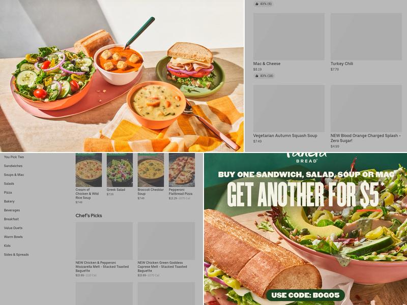Panera Bread Menu
