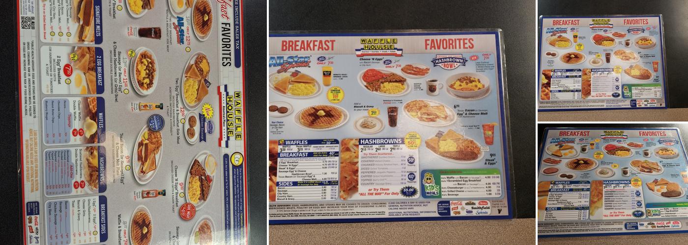 Waffle House Menu