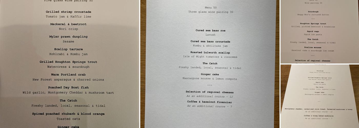 Catch at The Old Fish Market Menu