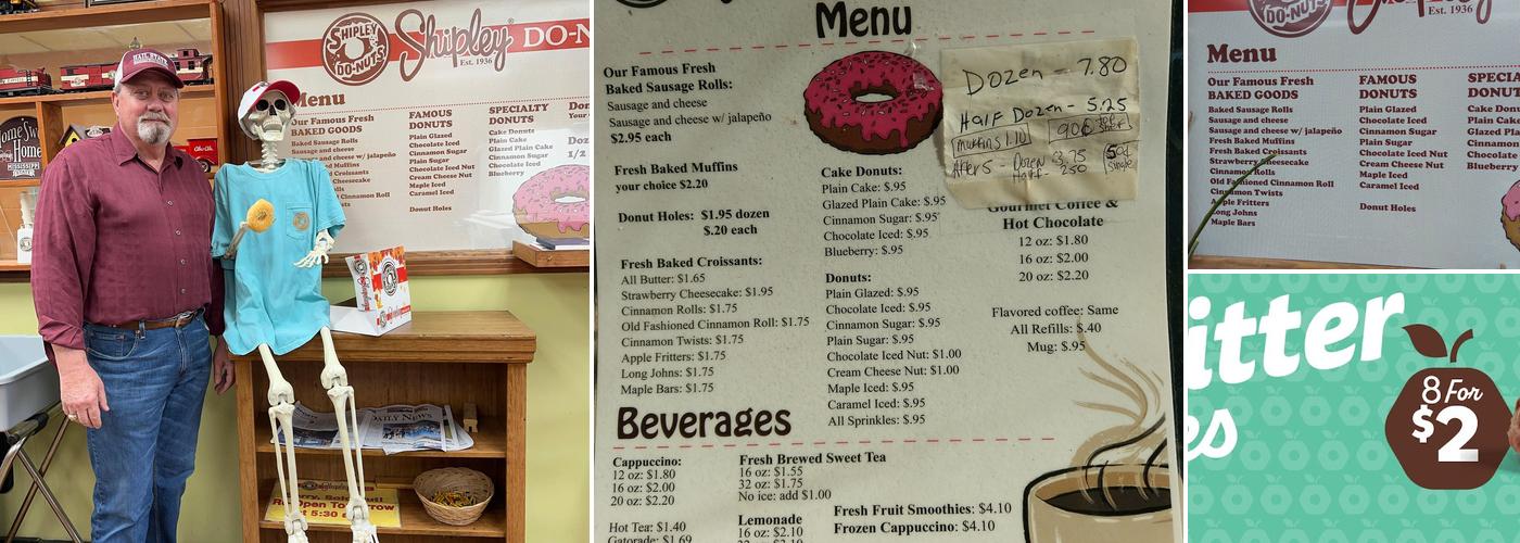 Shipley Do-Nuts Menu