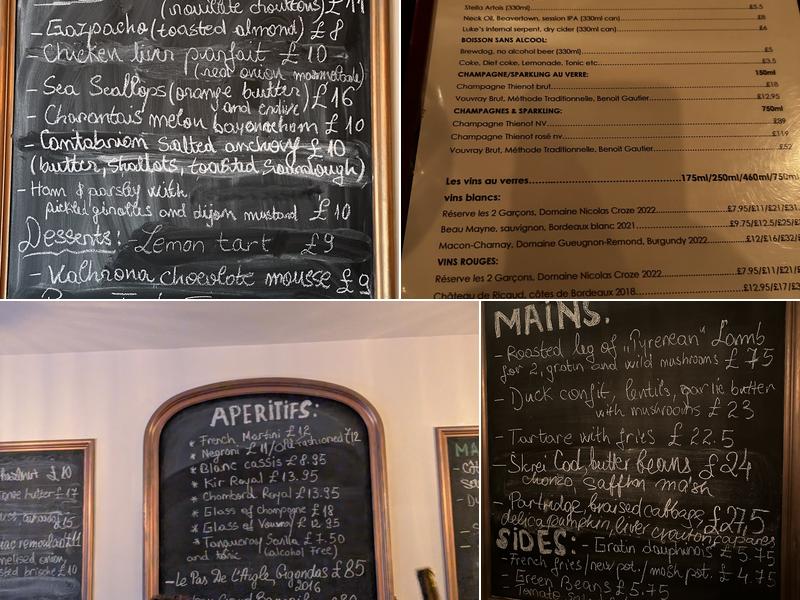 LES 2 GARÇONS Menu