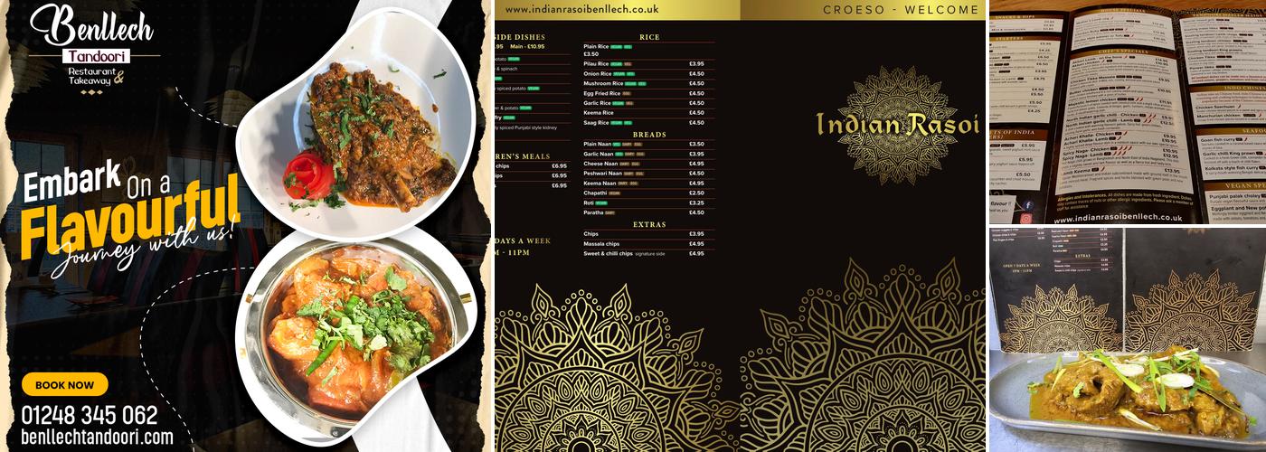 Indian Rasoi benllech Menu