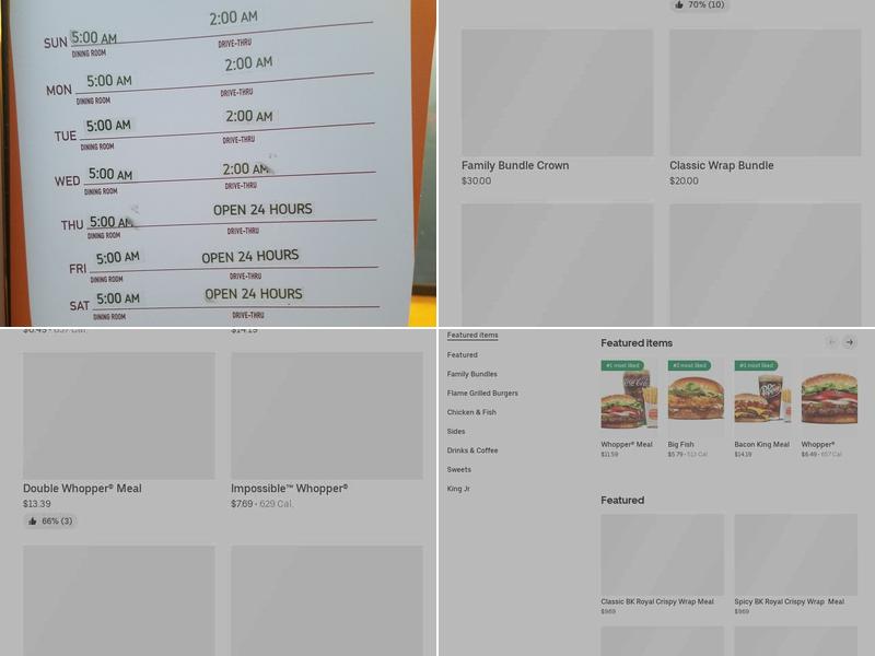 Burger King Menu