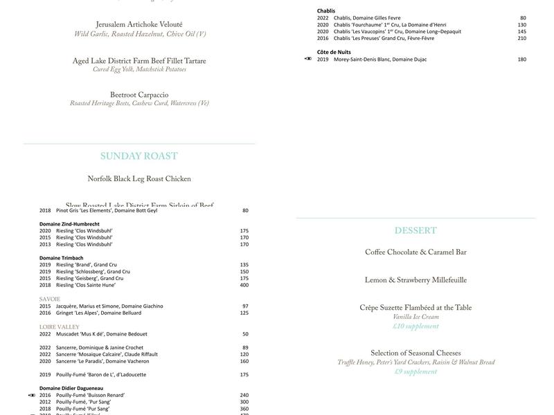 The Northall Menu