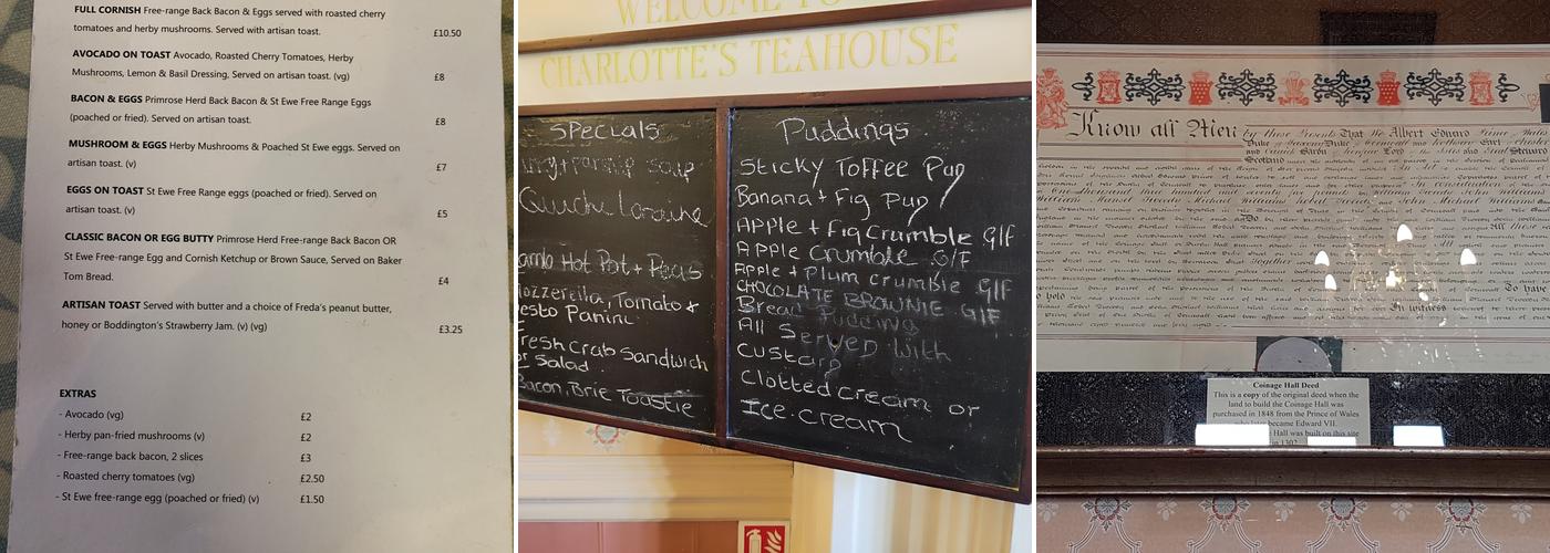Charlotte's Tea House Menu