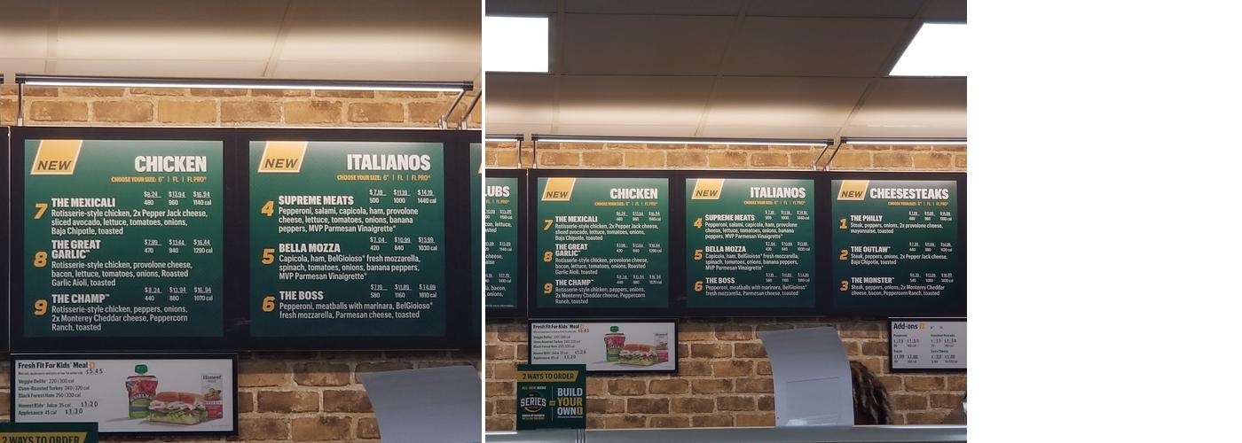 Subway Menu