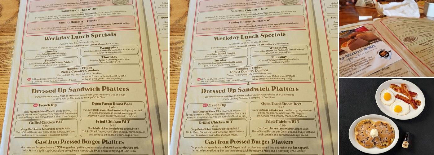 Cracker Barrel Old Country Store Menu