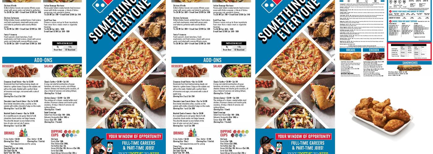 Domino's Pizza Menu