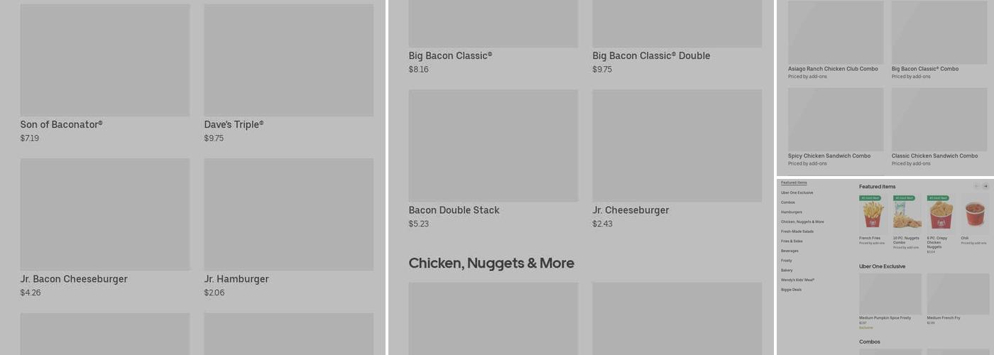Wendy's Menu