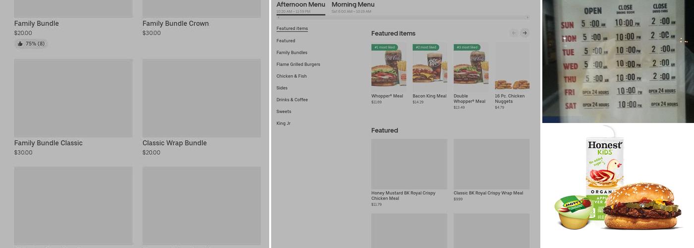 Burger King Menu