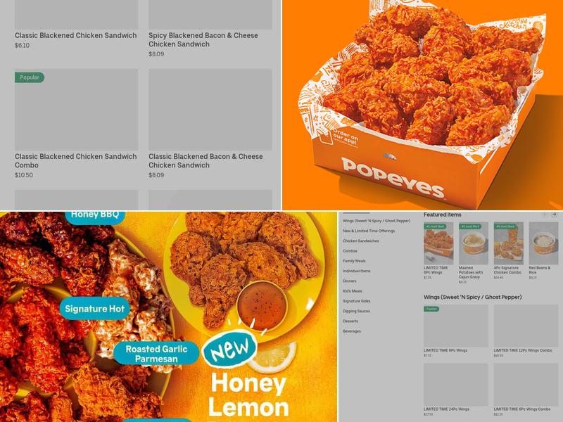 Popeyes Louisiana Kitchen Menu