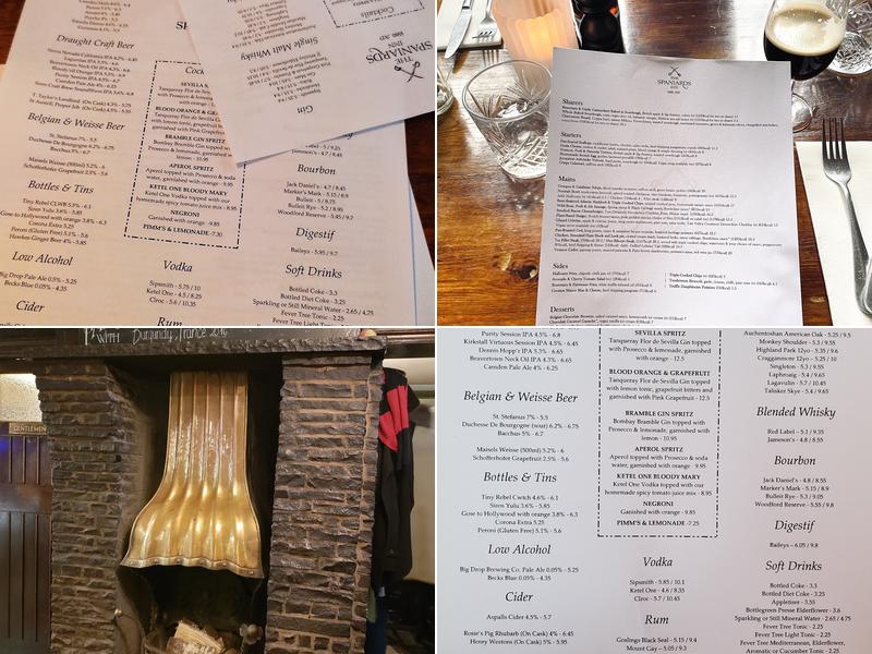 The Spaniards Inn Menu
