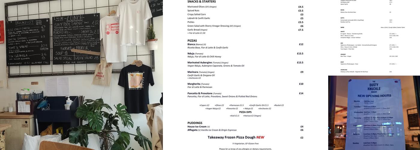 The Dusty Knuckle Harringay Menu