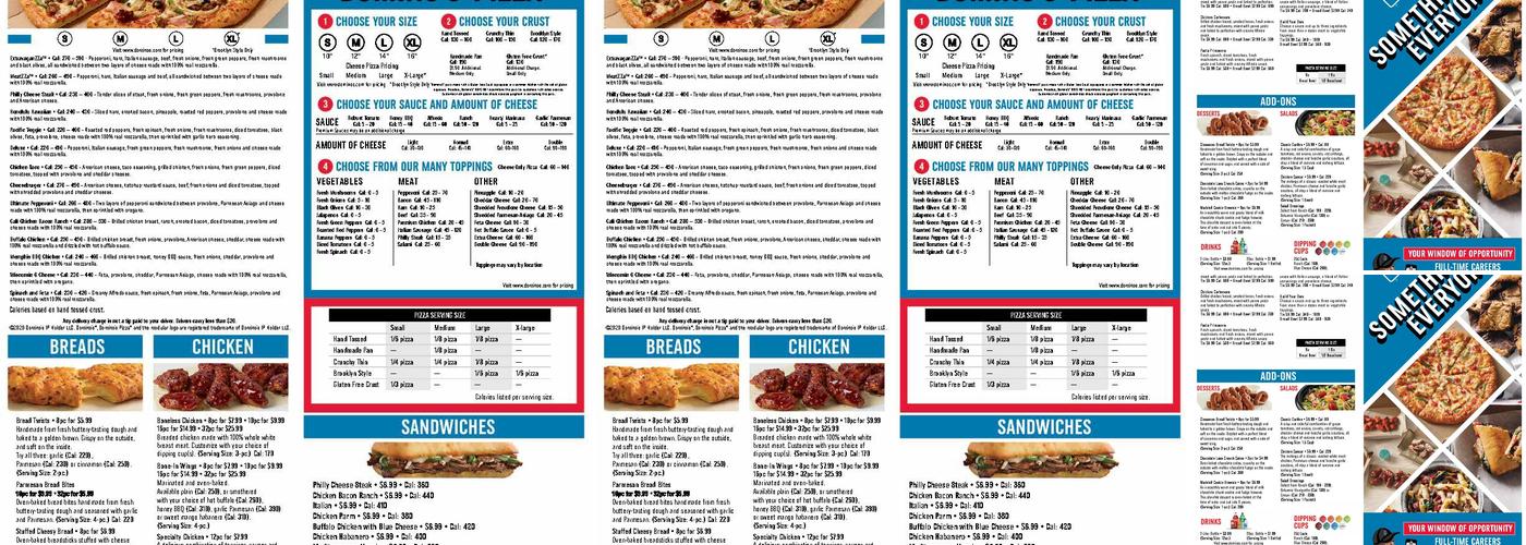 Domino's Pizza Menu