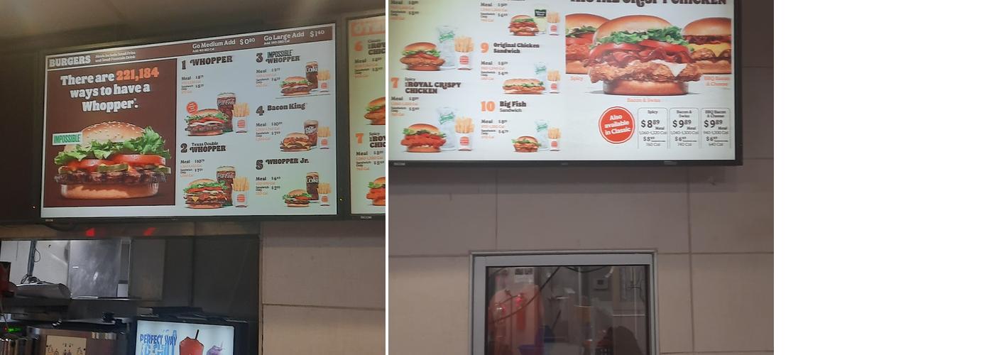 Burger King Menu