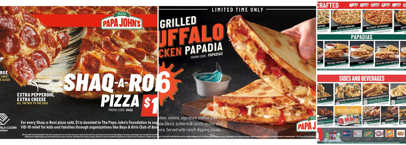 Papa Johns Pizza Menu