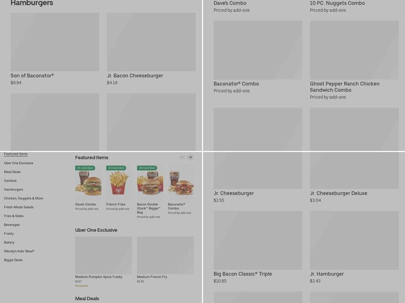 Wendy's Menu