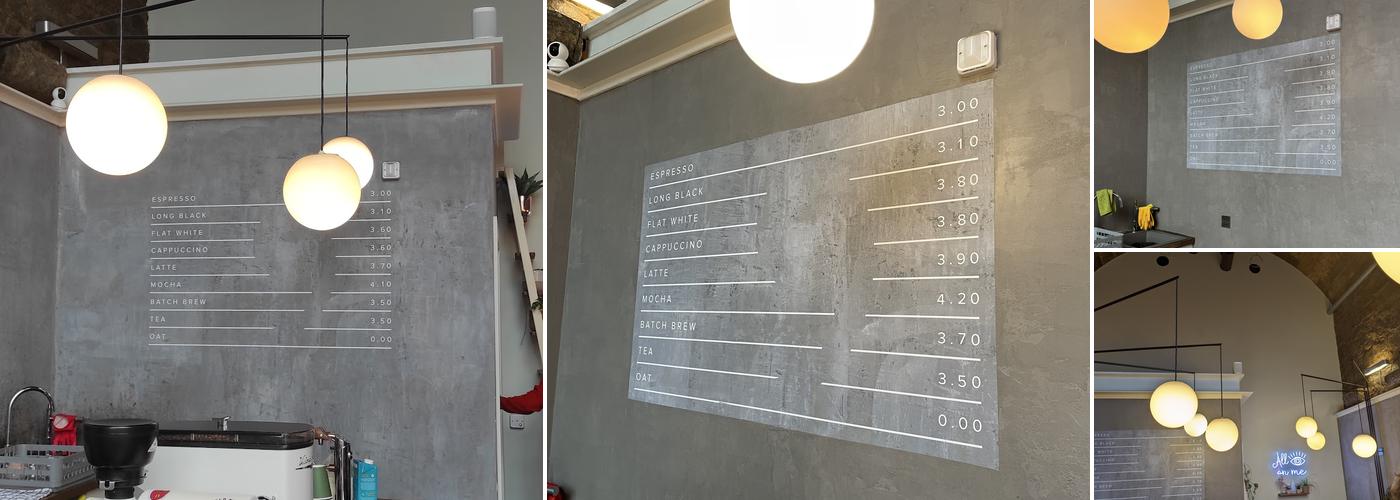 Room Rumours Coffee Menu