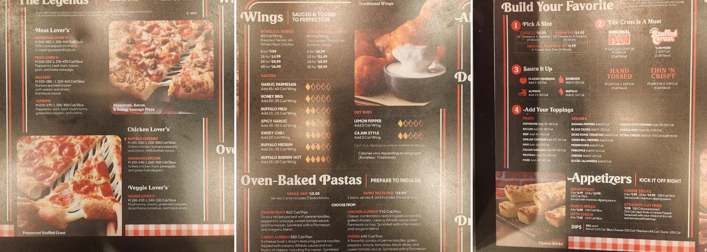 Pizza Hut Menu