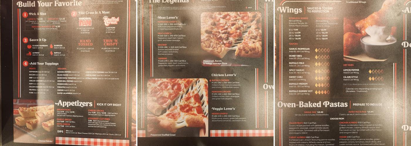 Pizza Hut Menu