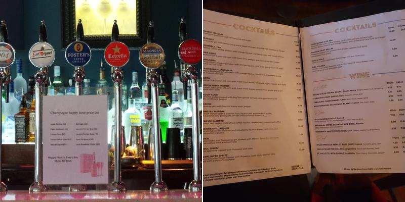 Rupert Street Bar Menu