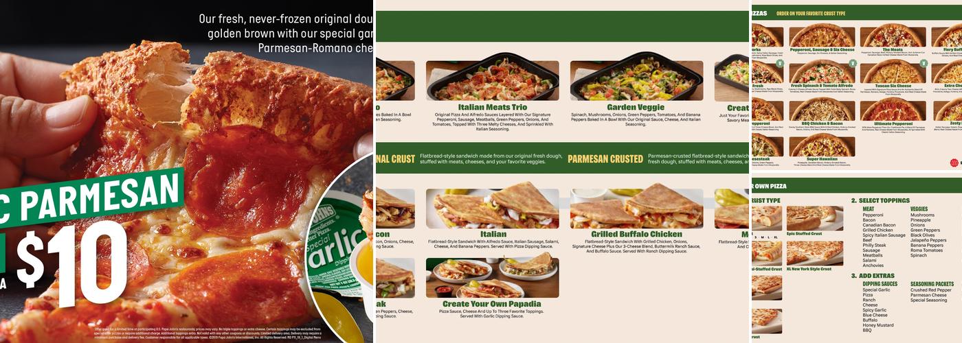 Papa Johns Pizza Menu