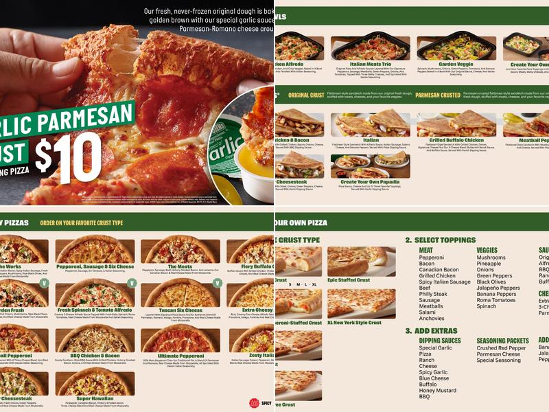 Papa Johns Pizza Menu